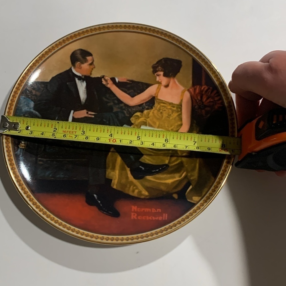 Edwin M Knowles Vintage Normal Rockwell Collectible Plate.Flirting in the Parlor - Picture 5 of 5